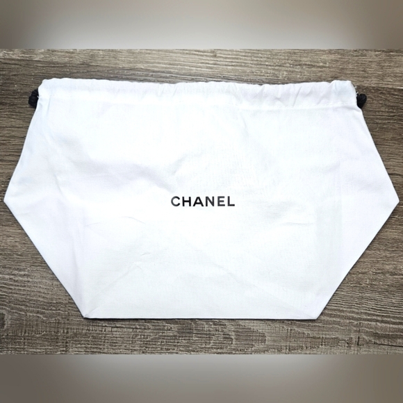 Chanel White Replacement Logo Drawstring Dust Bag Cover Duster Protector Large - Picture 2 of 9